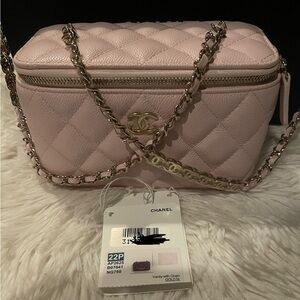 Chanel Light Pink Quilted Crossbody Bag 22P